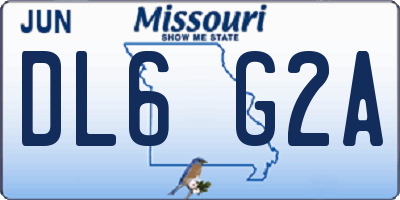 MO license plate DL6G2A