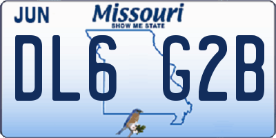 MO license plate DL6G2B