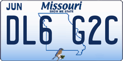 MO license plate DL6G2C