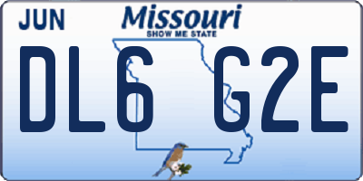 MO license plate DL6G2E
