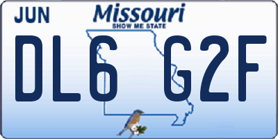 MO license plate DL6G2F