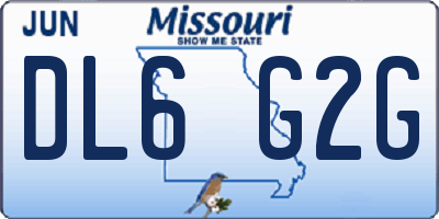MO license plate DL6G2G