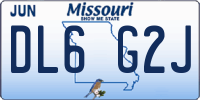 MO license plate DL6G2J