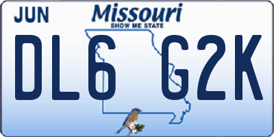 MO license plate DL6G2K