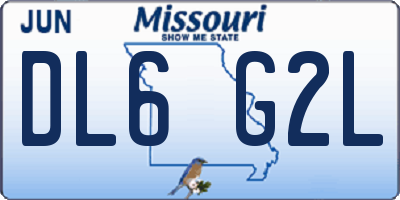 MO license plate DL6G2L