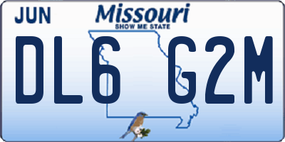 MO license plate DL6G2M