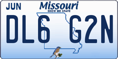 MO license plate DL6G2N