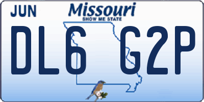 MO license plate DL6G2P