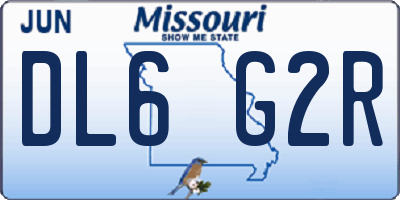 MO license plate DL6G2R