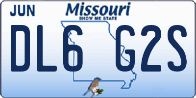 MO license plate DL6G2S