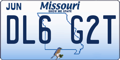 MO license plate DL6G2T