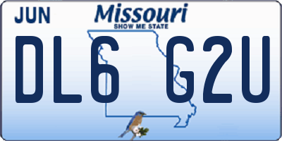MO license plate DL6G2U