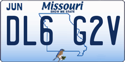 MO license plate DL6G2V