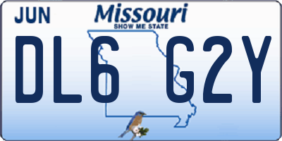 MO license plate DL6G2Y