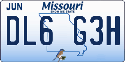 MO license plate DL6G3H