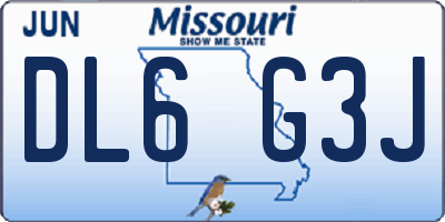MO license plate DL6G3J