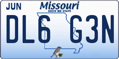MO license plate DL6G3N