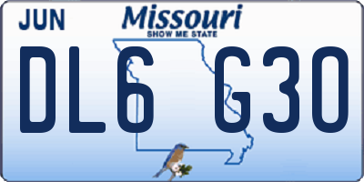 MO license plate DL6G3O