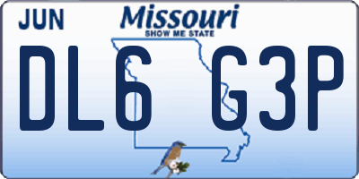 MO license plate DL6G3P