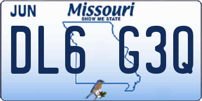 MO license plate DL6G3Q