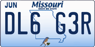 MO license plate DL6G3R