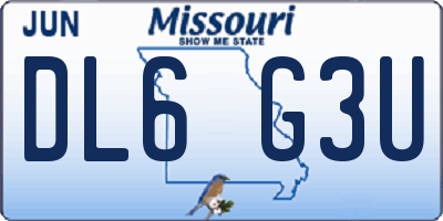 MO license plate DL6G3U