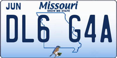 MO license plate DL6G4A