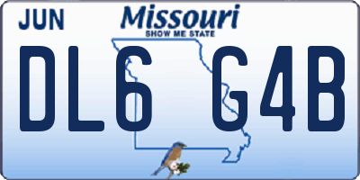 MO license plate DL6G4B