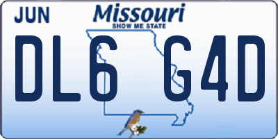 MO license plate DL6G4D