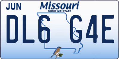 MO license plate DL6G4E