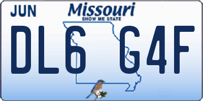 MO license plate DL6G4F
