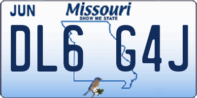 MO license plate DL6G4J
