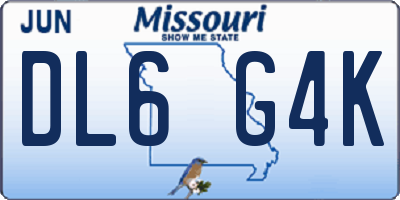 MO license plate DL6G4K