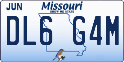 MO license plate DL6G4M