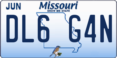 MO license plate DL6G4N