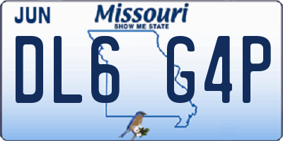 MO license plate DL6G4P