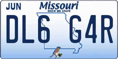MO license plate DL6G4R