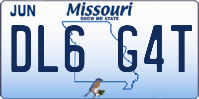 MO license plate DL6G4T
