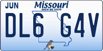 MO license plate DL6G4V