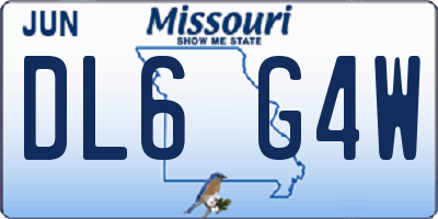 MO license plate DL6G4W