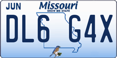 MO license plate DL6G4X