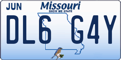 MO license plate DL6G4Y