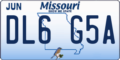 MO license plate DL6G5A