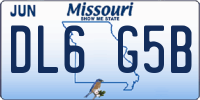 MO license plate DL6G5B