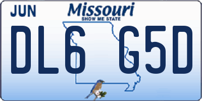MO license plate DL6G5D