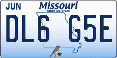 MO license plate DL6G5E