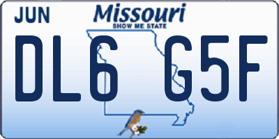 MO license plate DL6G5F