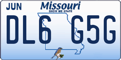 MO license plate DL6G5G