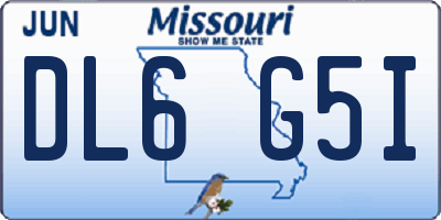 MO license plate DL6G5I