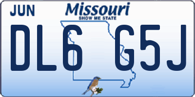 MO license plate DL6G5J